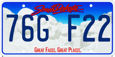 SD license plate 76GF22