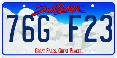SD license plate 76GF23