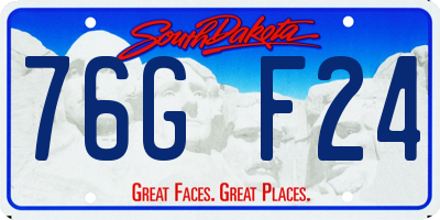 SD license plate 76GF24
