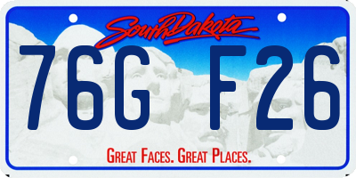 SD license plate 76GF26