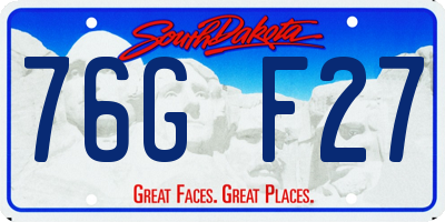 SD license plate 76GF27