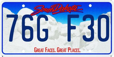 SD license plate 76GF30