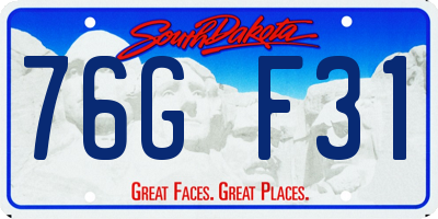 SD license plate 76GF31