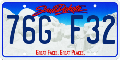 SD license plate 76GF32