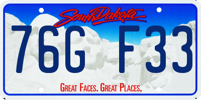 SD license plate 76GF33