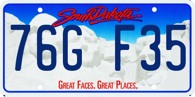 SD license plate 76GF35