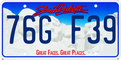 SD license plate 76GF39