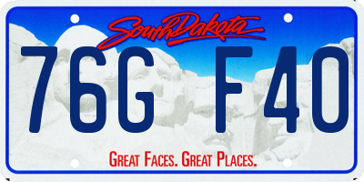 SD license plate 76GF40