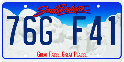 SD license plate 76GF41