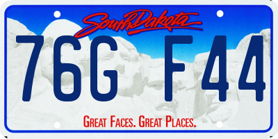 SD license plate 76GF44