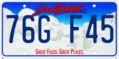 SD license plate 76GF45