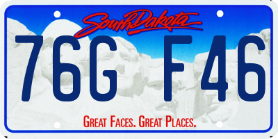 SD license plate 76GF46