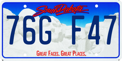 SD license plate 76GF47