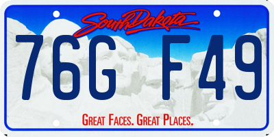 SD license plate 76GF49