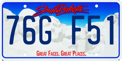 SD license plate 76GF51