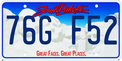 SD license plate 76GF52