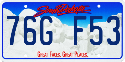 SD license plate 76GF53
