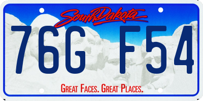 SD license plate 76GF54