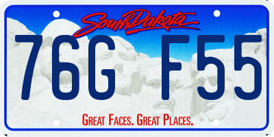 SD license plate 76GF55
