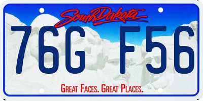 SD license plate 76GF56