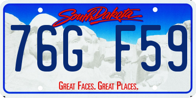 SD license plate 76GF59
