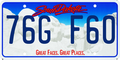 SD license plate 76GF60