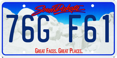 SD license plate 76GF61