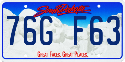 SD license plate 76GF63