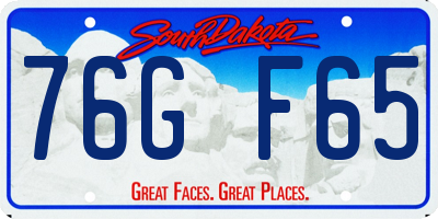 SD license plate 76GF65