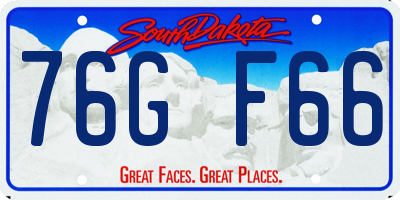 SD license plate 76GF66
