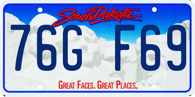 SD license plate 76GF69