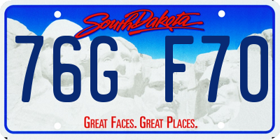 SD license plate 76GF70