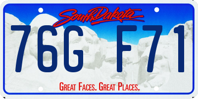 SD license plate 76GF71