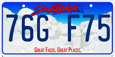 SD license plate 76GF75