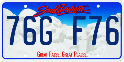 SD license plate 76GF76
