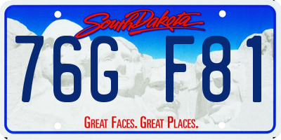 SD license plate 76GF81