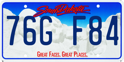 SD license plate 76GF84