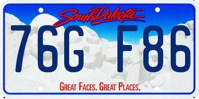 SD license plate 76GF86
