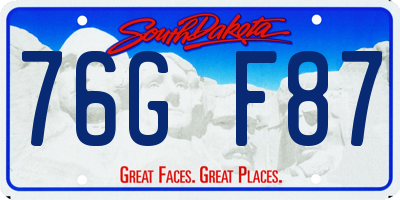 SD license plate 76GF87