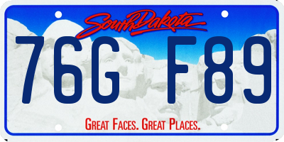 SD license plate 76GF89