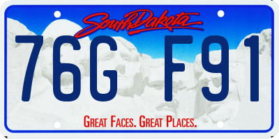 SD license plate 76GF91