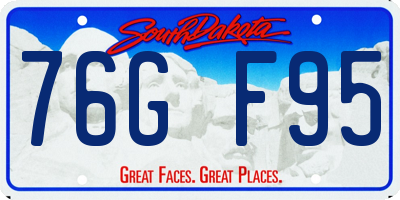 SD license plate 76GF95