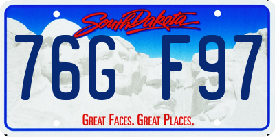 SD license plate 76GF97
