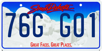SD license plate 76GG01