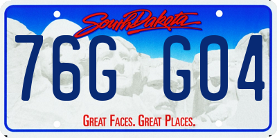 SD license plate 76GG04