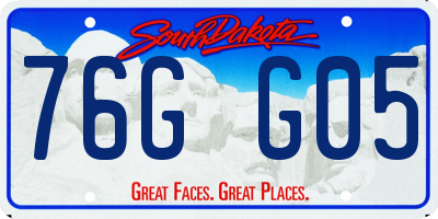SD license plate 76GG05