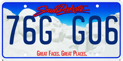 SD license plate 76GG06