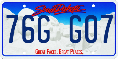 SD license plate 76GG07