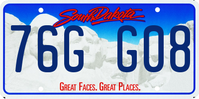 SD license plate 76GG08