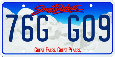 SD license plate 76GG09